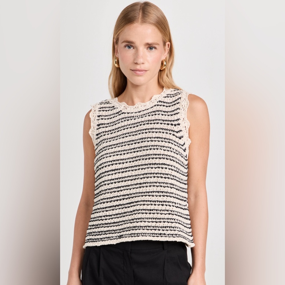 Velvet Sophia Knit Top in Black/Ecru